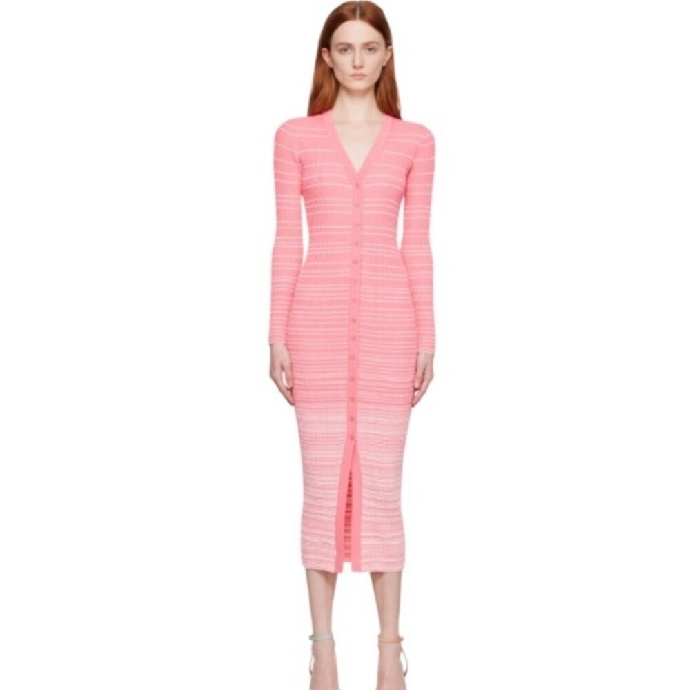 STAUD--Pink with White Stripes Dress, NWOT, S